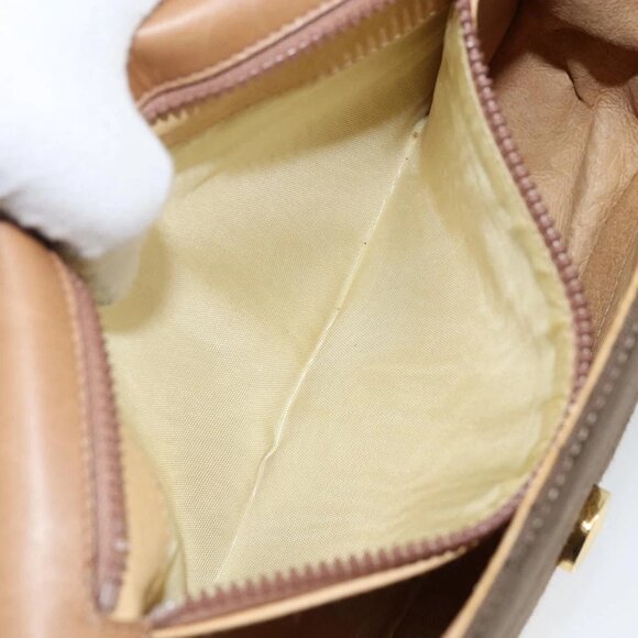 GUCCI Micro GG Canvas Shoulder Bag Brown Gold Auth BA6220 - Picture 2 of 14